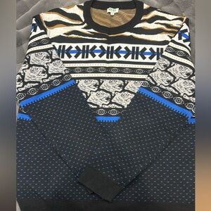 Kiko Black and Blue Graphic Crewneck Sweater